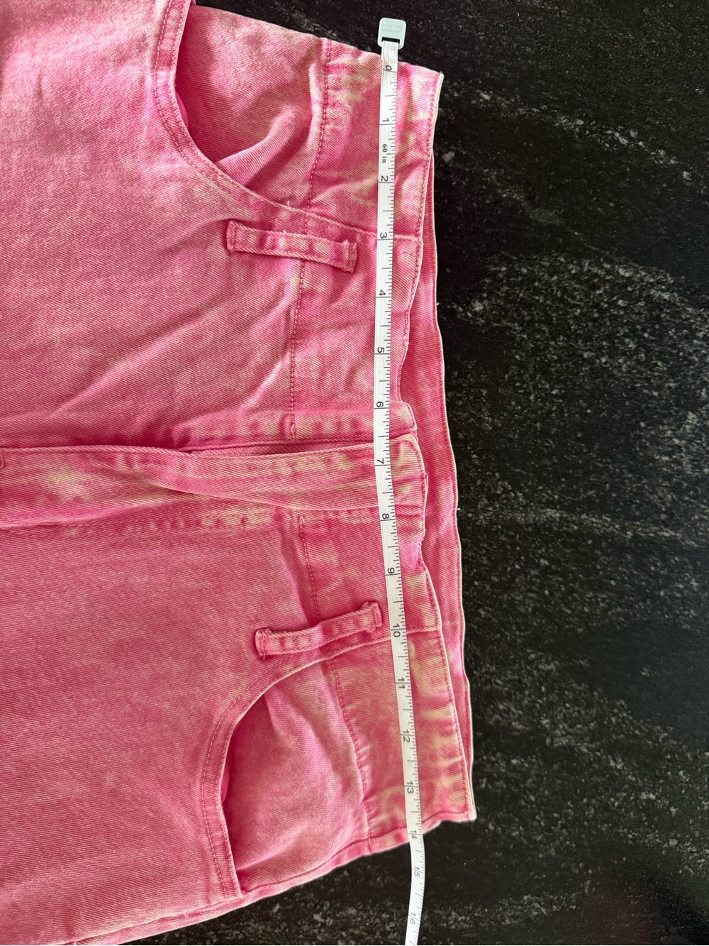 💖 Flying Tomato Pink High Rise Flare Jean Acid Washed Pink Denim Pants Large 💖 - Picture 6 of 7